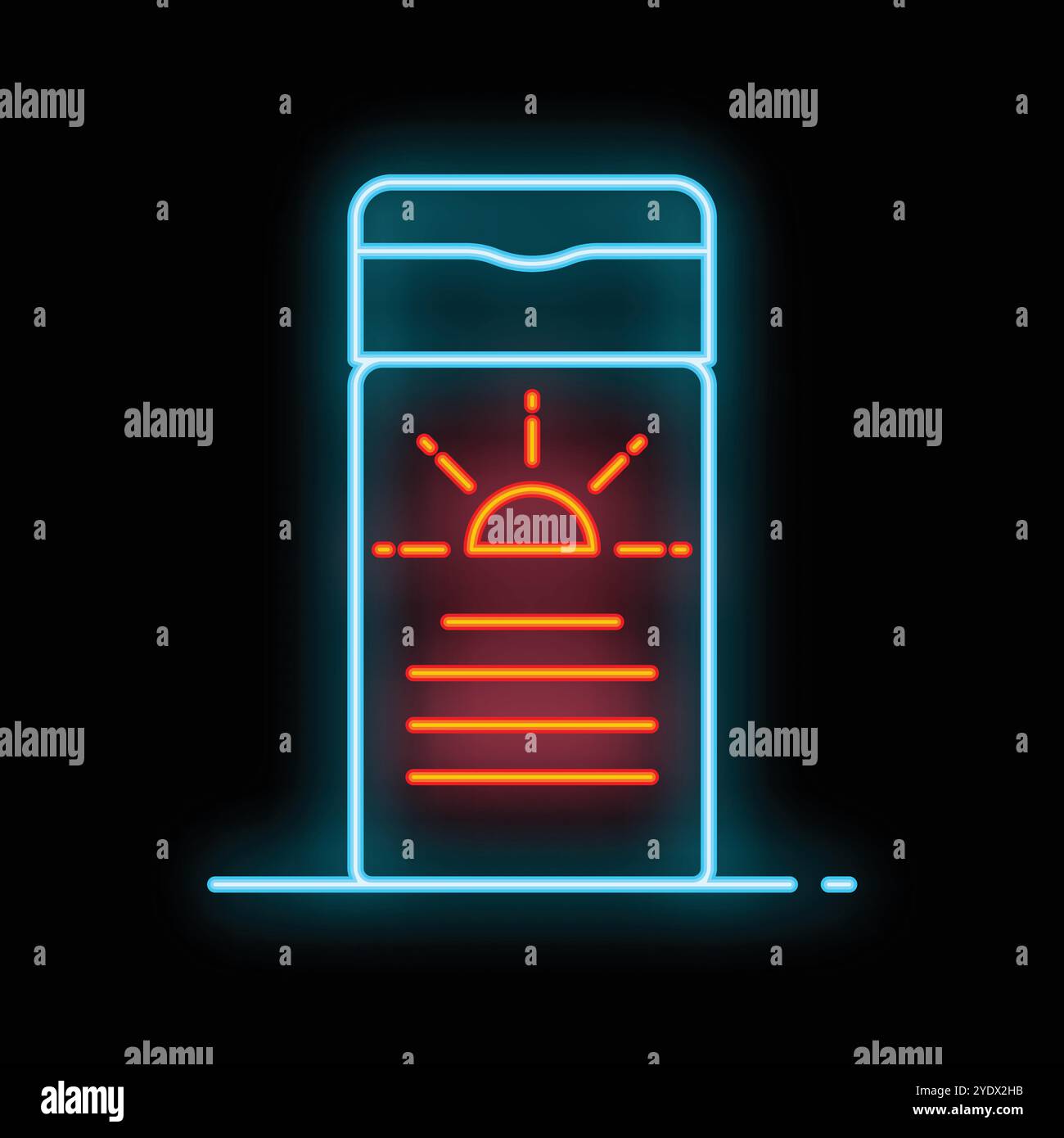 Blue neon sign showing spf hi-res stock photography and images - Alamy
