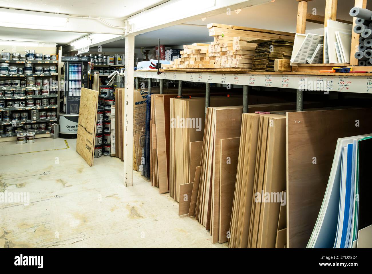 Building material for sale in an independent DIY trade centre shop store in Cornwall in the UK. Stock Photo