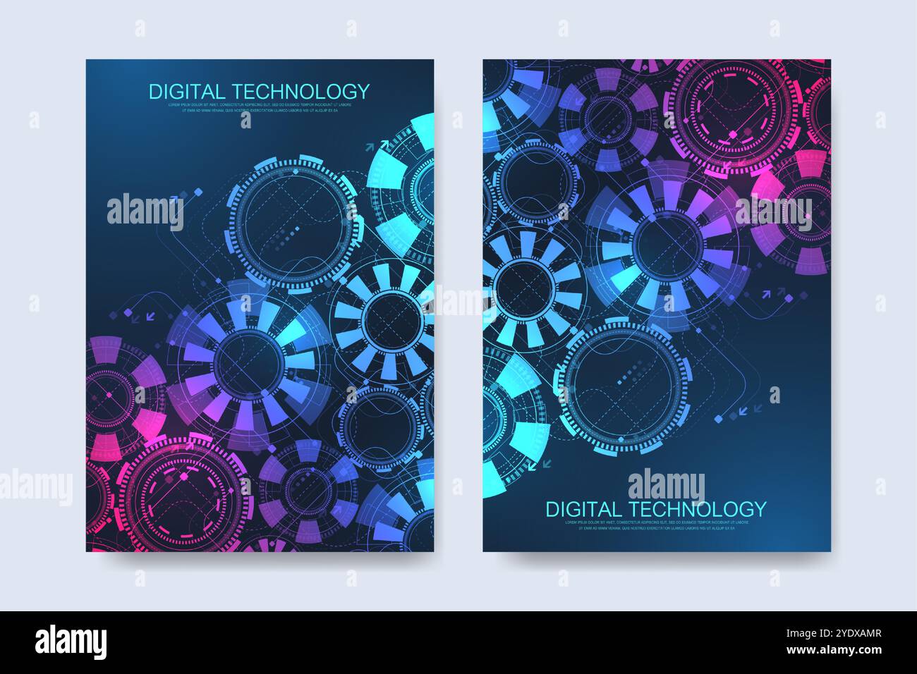 Abstract digital technology cover template design for a report and brochure, flyer, leaflets, poster, header, banner, website, presentation. Vector Stock Vector