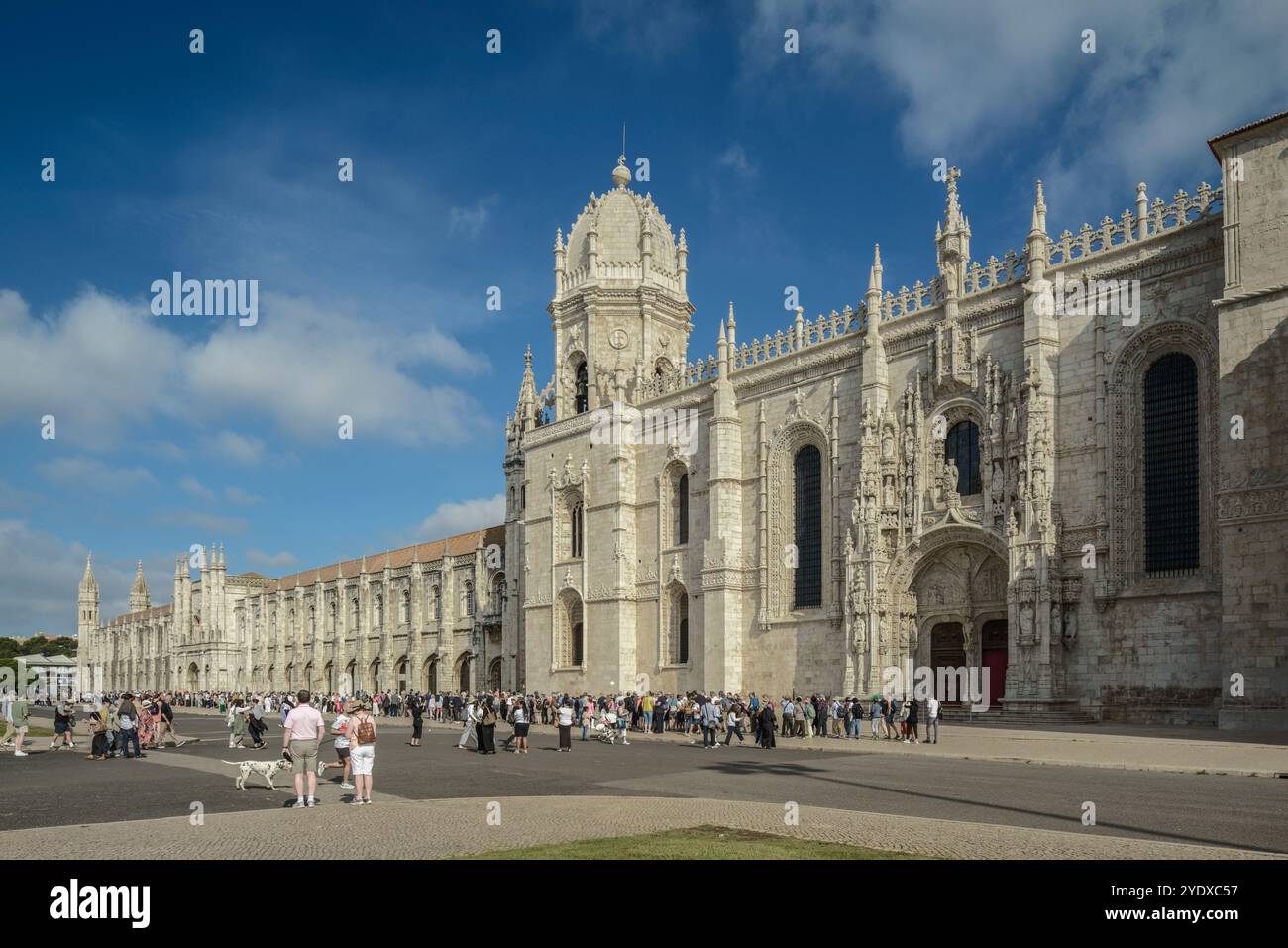 View of the exterior facade of the famous and emblematic Jerónimos ...