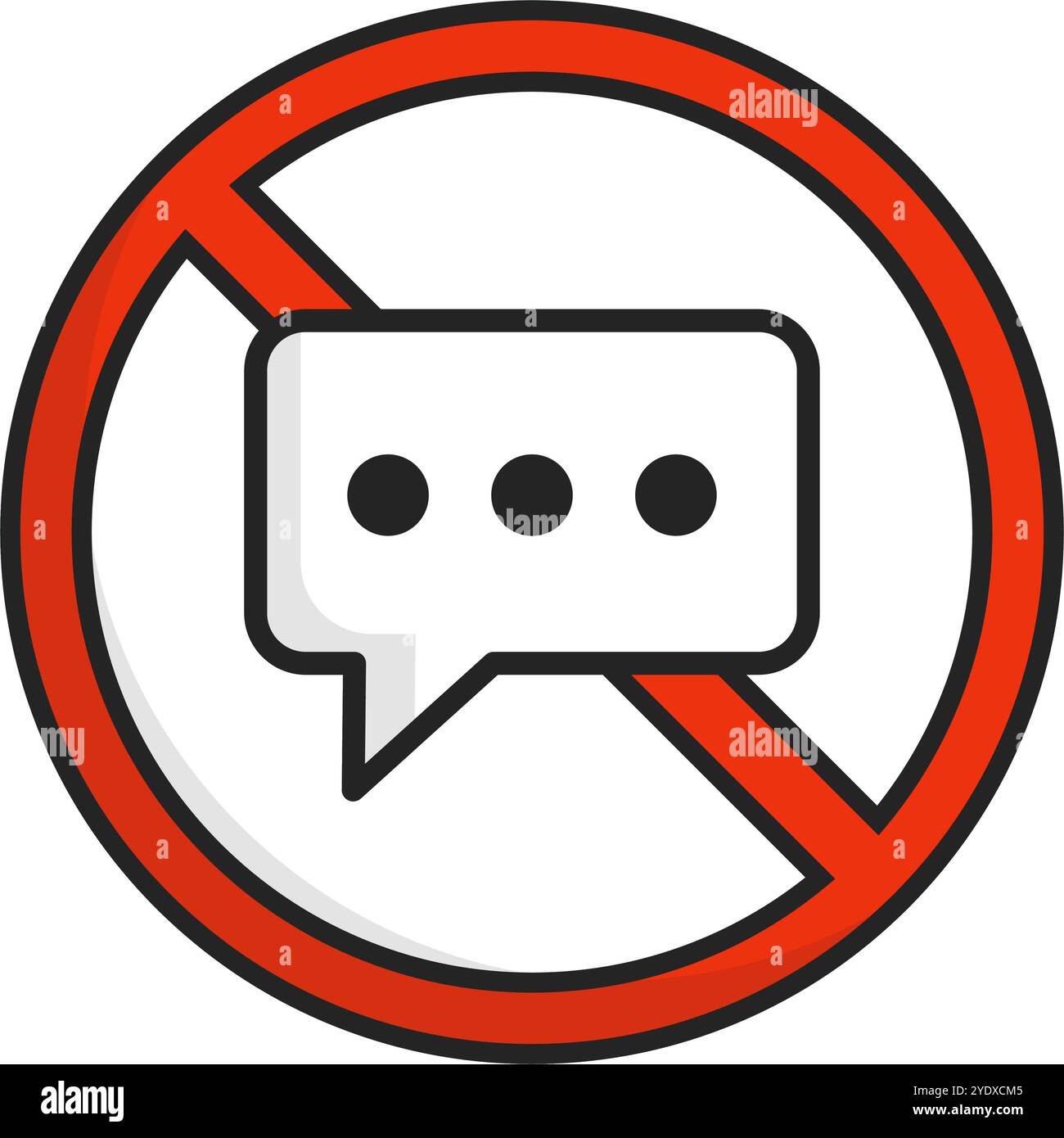 No talking allowed icon. Please be quiet. Editable vector. Stock Vector