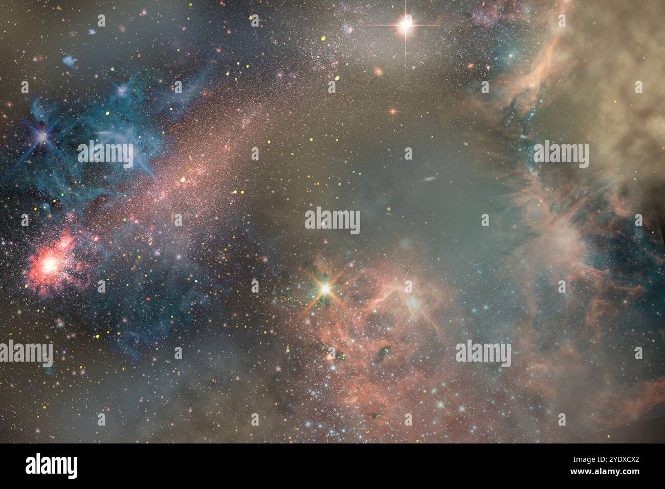 starry colorful universe with stardust background Stock Photo