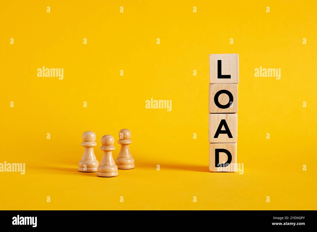 Hard work and removing a barrier of load concept. Overloaded by daily tasks, difficulties and burdens in business. Stock Photo