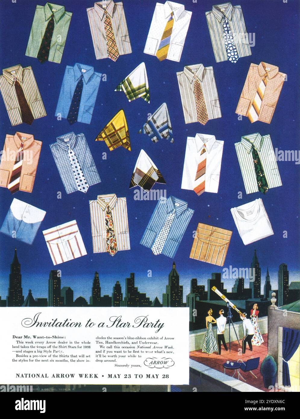 Arrow shirt vintage ad hi-res stock photography and images - Alamy