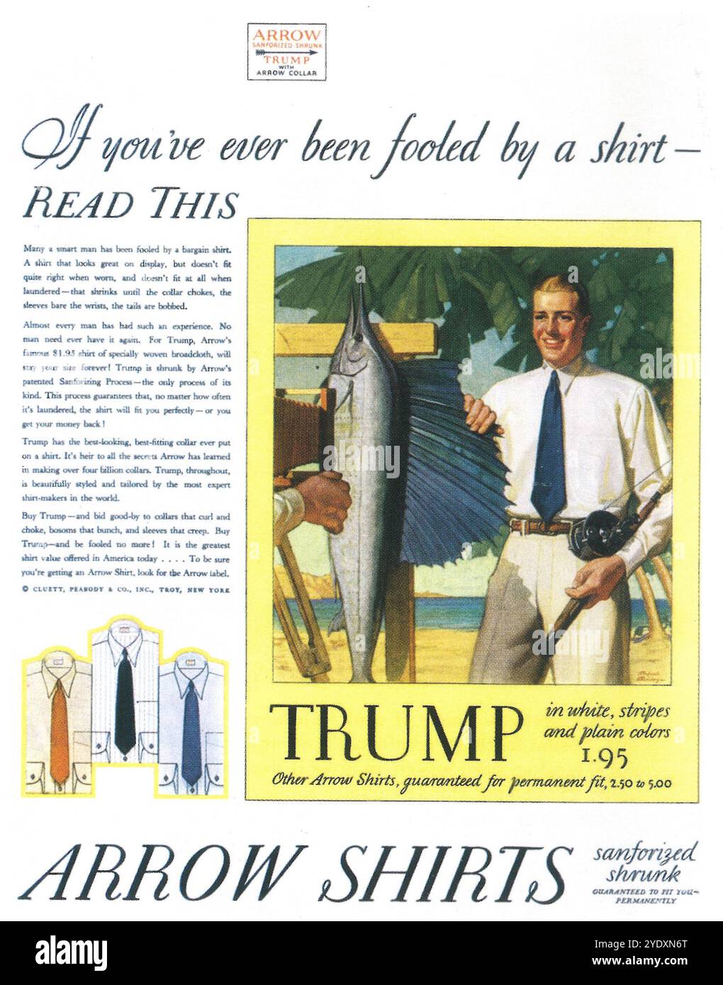 1952年Arrow（アロー）広告 Arrow shirts advertisement hi-res stock photography and images - Alamy