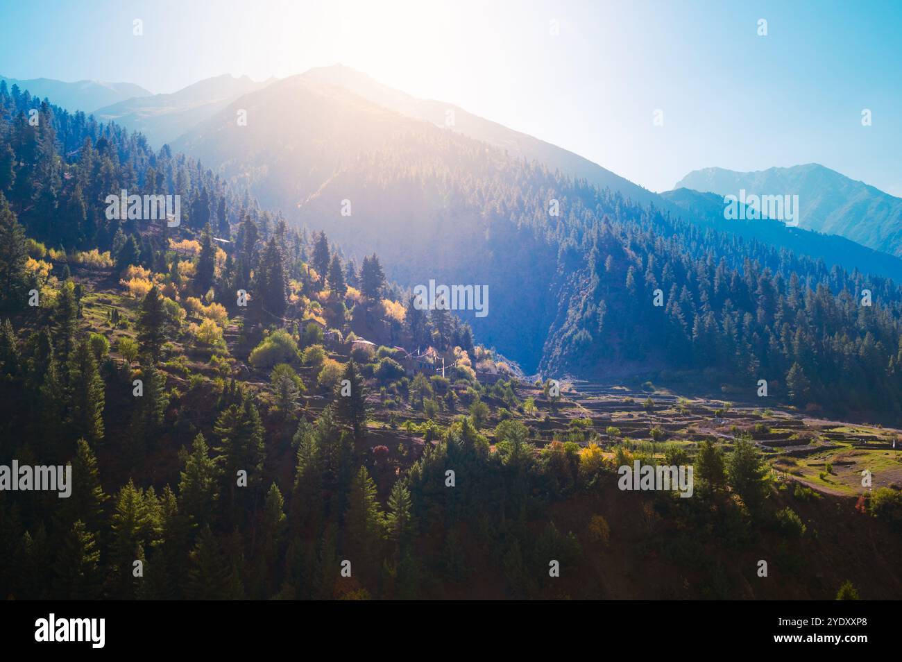Mountains in the morning Lahil Valley is situated on the Indo-Tibetan border in the north Indian state of Himachal Pradesh. Stock Photo