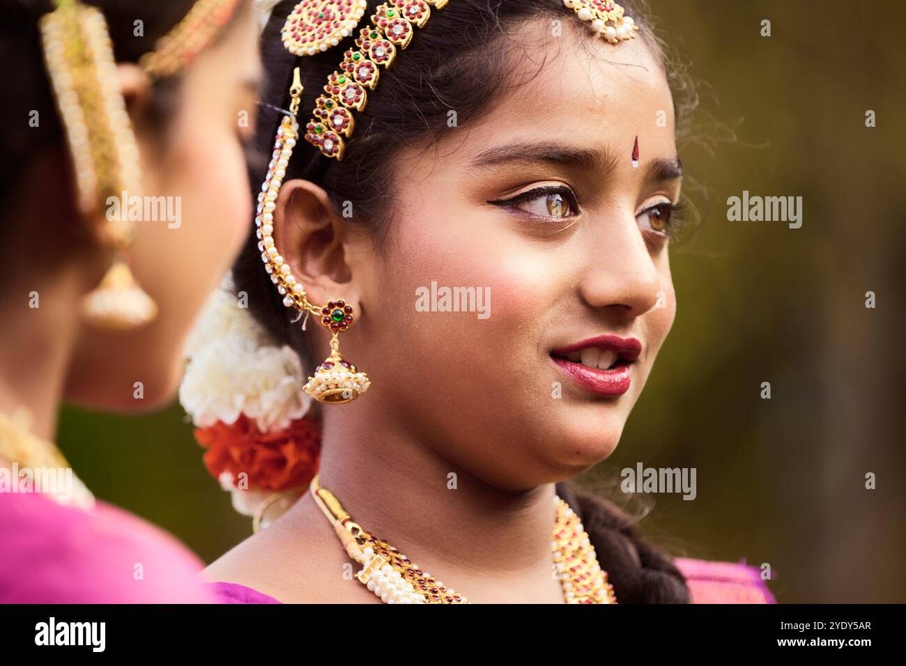 Edinburgh Scotland, UK 28 October 2024. Dance Ihayami performers at the Ross Bandstand in Princes Street Gardens ahead the Diwali event which takes place on Sunday 3rd November 2024 with a multicultural parade through the city centre and performances in Princes Street Gardens. credit sst/alamy live news Stock Photo