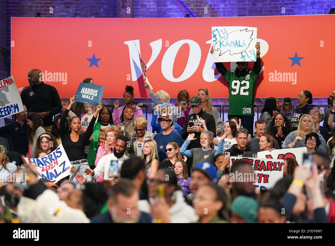 Pa. 27th Oct, 2024. Rally attendees in attendance for Kamala Harris ...