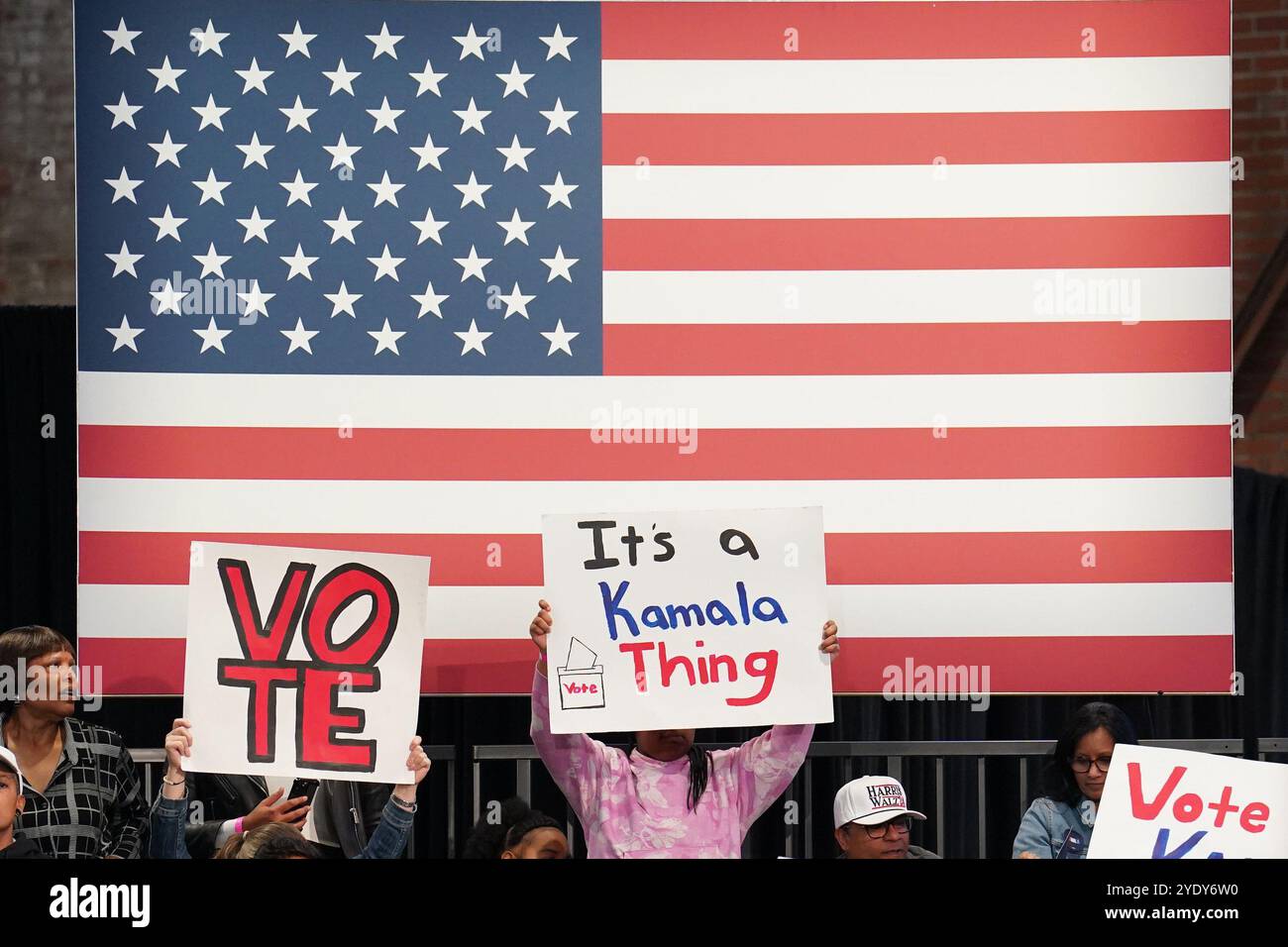 Pa. 27th Oct, 2024. Rally attendees in attendance for Kamala Harris ...