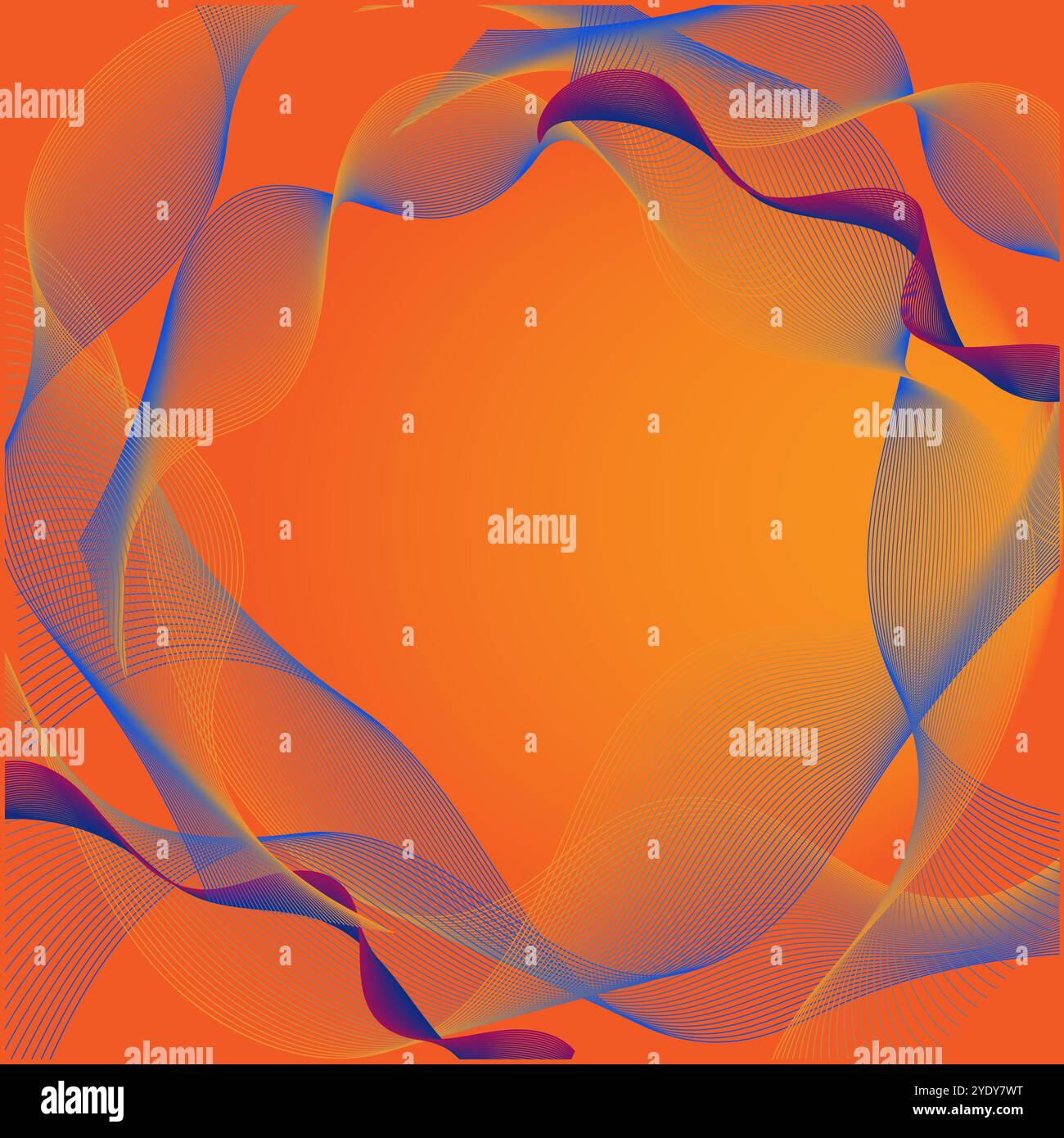 abstract drawing - a curve on a gradient multicolored bright background Stock Vector