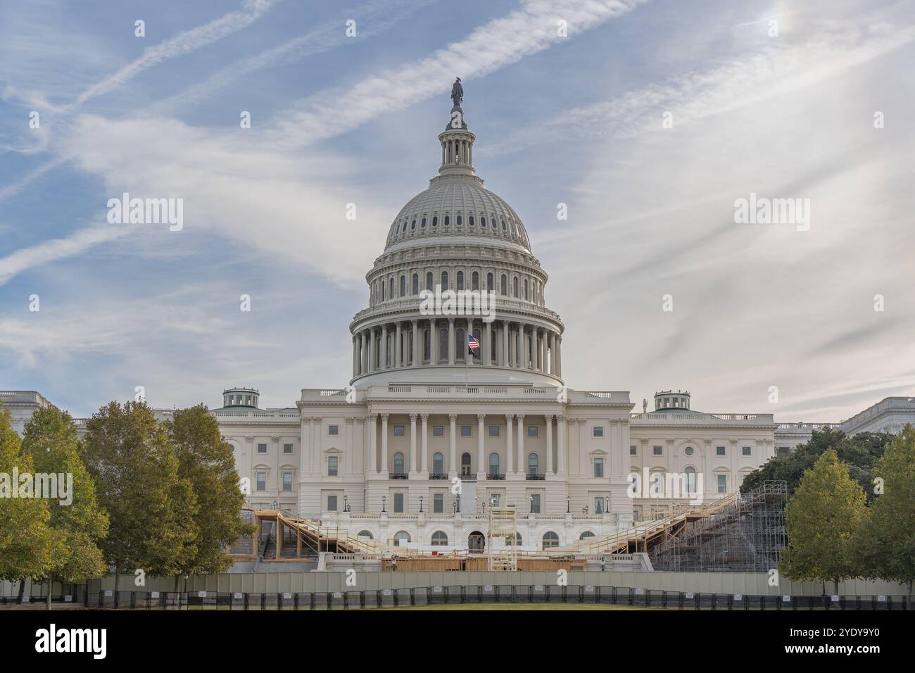 US Capitol Building with stage being built for Inauguration Day Stock ...