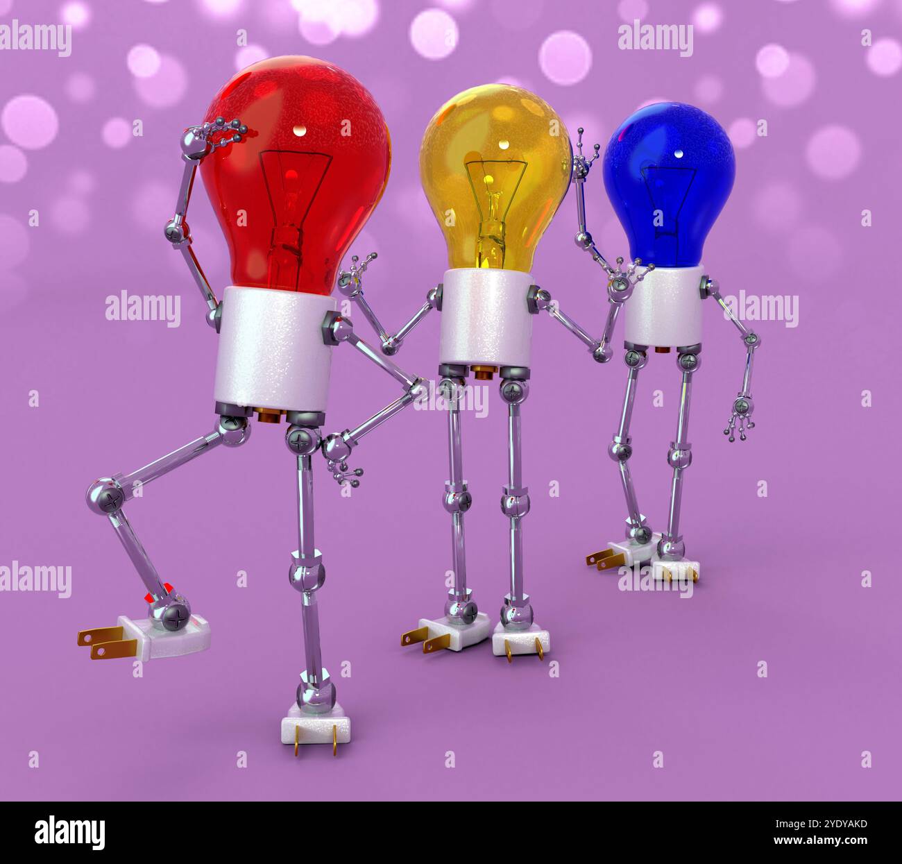 Colorful light bulb figures Stock Photo - Alamy