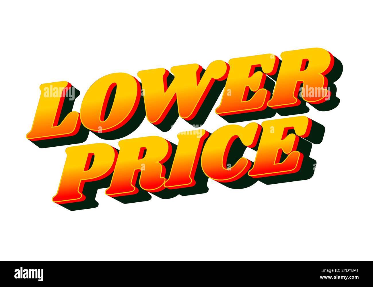 Lower price. Text effect design with modern colors and 3D font look ...