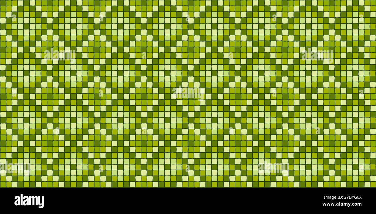 Green mosaic tiles decorative seamless pattern Stock Vector