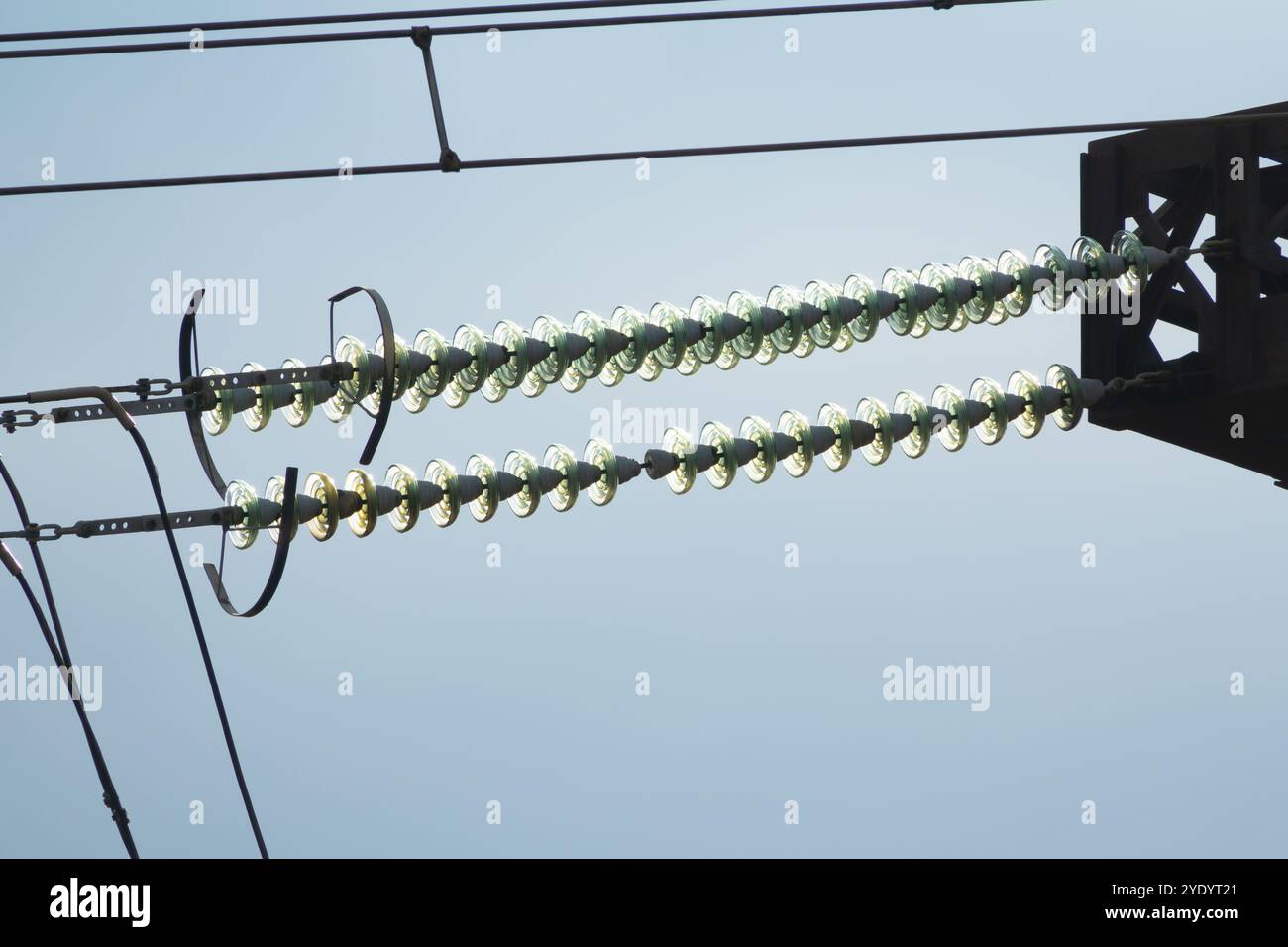 High voltage insulator close up Stock Photo