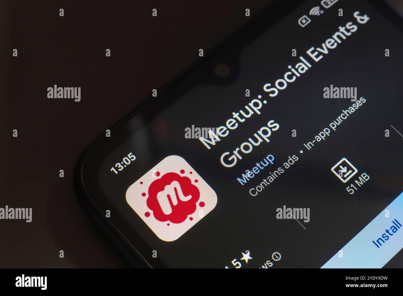 October 28, 2024, Brazil. In this photo illustration, the Meetup: Social Events & Groups app logo is displayed on a smartphone screen Stock Photo