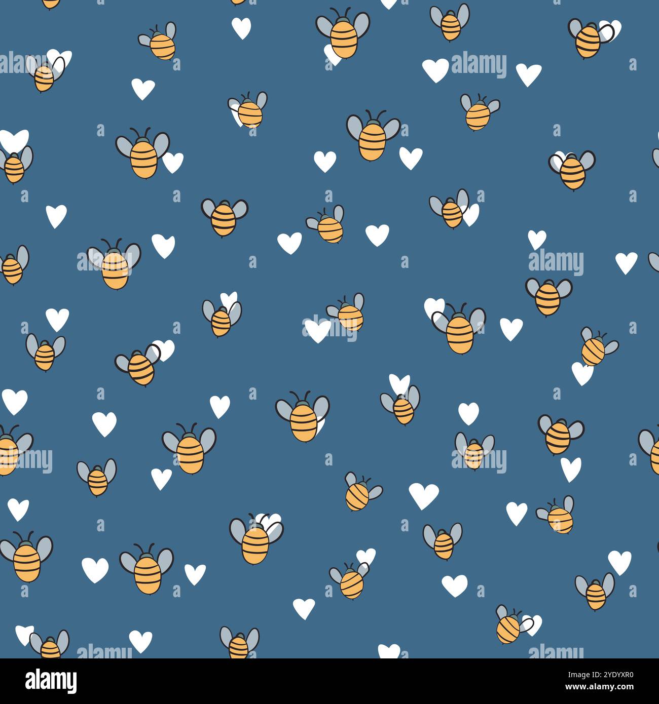 Seamless pattern with bees on color background. Small wasp. Vector ...