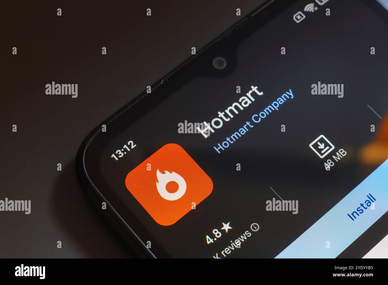 October 28, 2024, Brazil. In this photo illustration, the Hotmart app