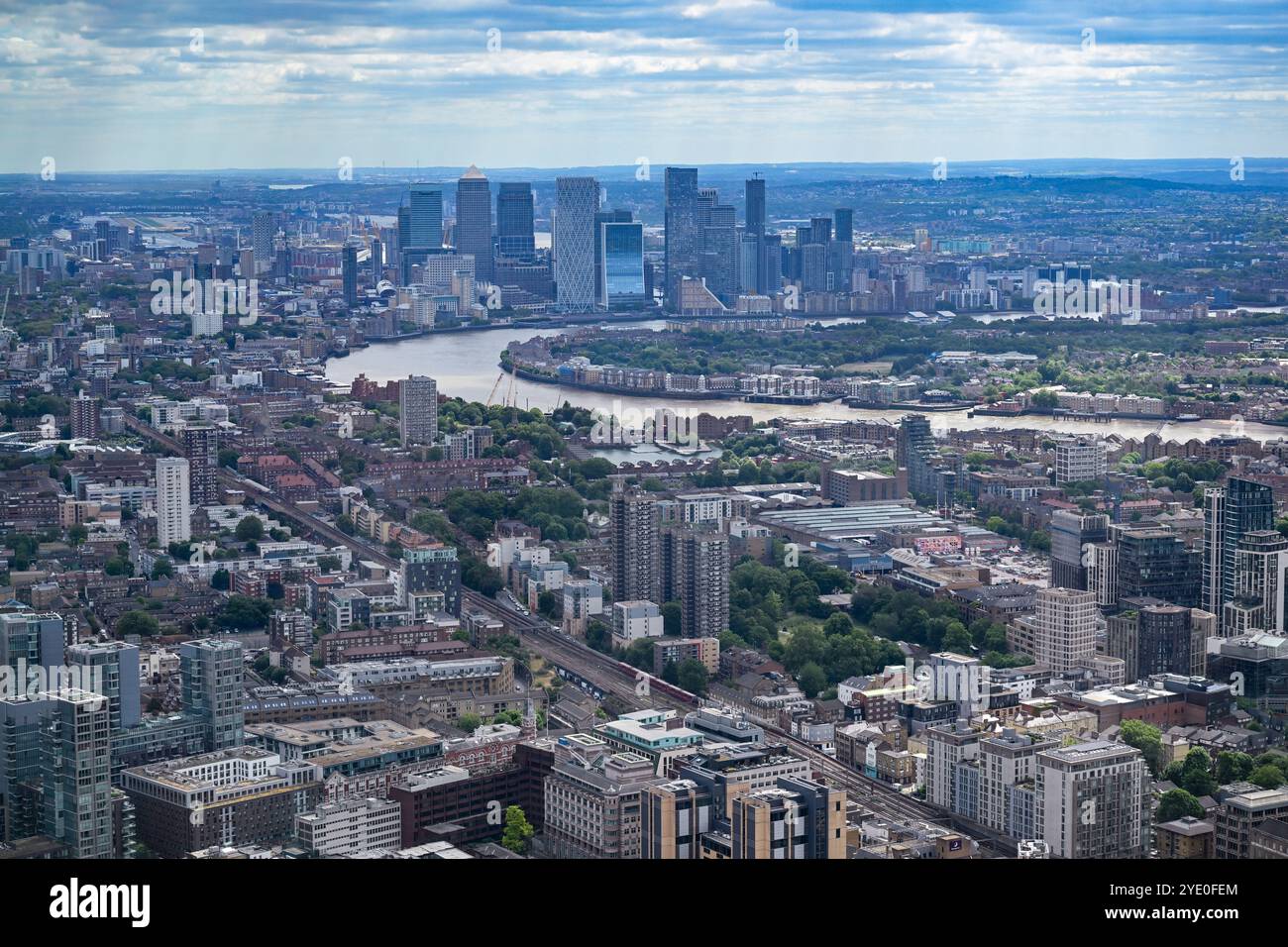 Aerial view of Canary Wharf skyscrapers in London, UK Stock Photo - Alamy