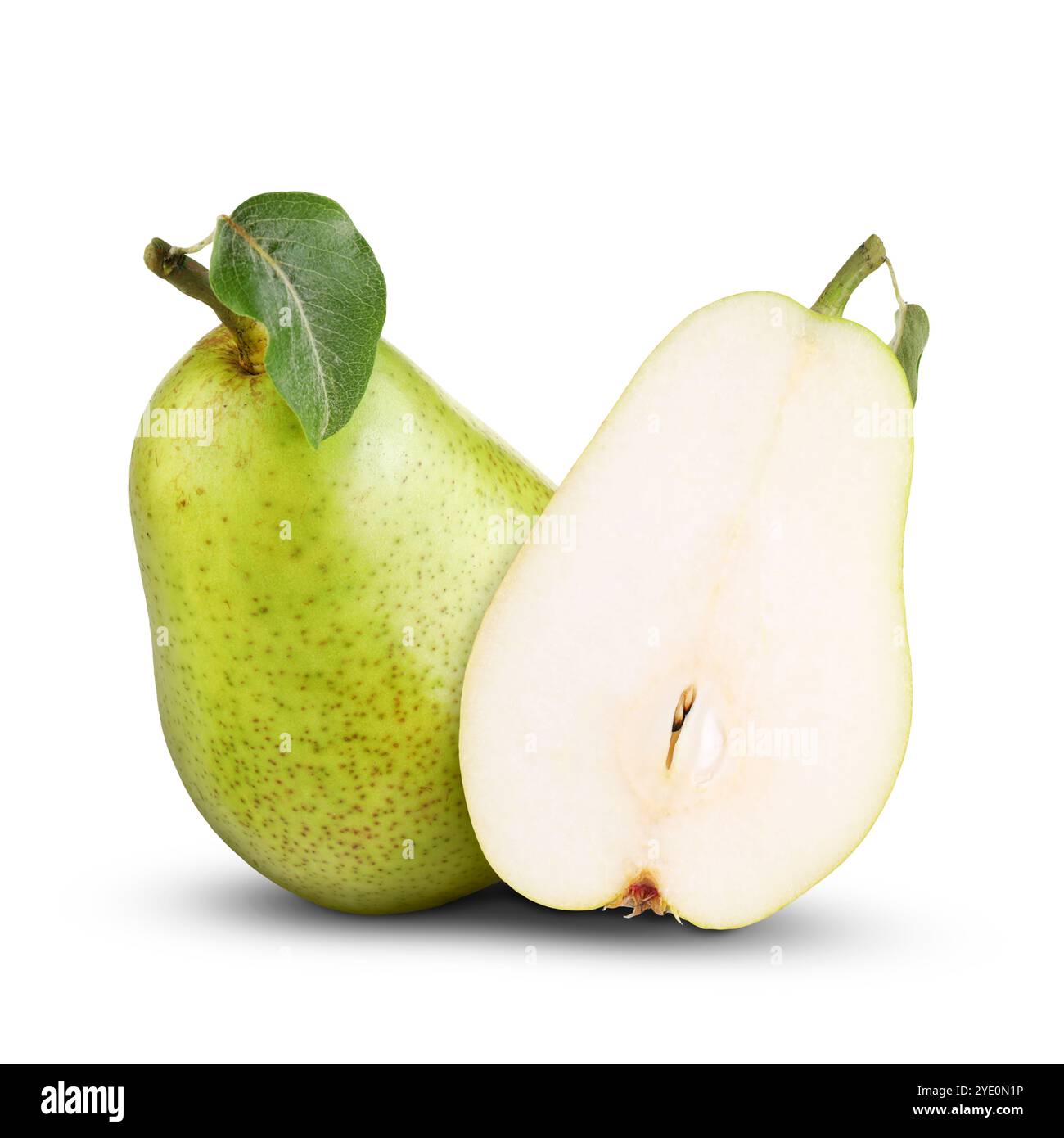 Fresh ripe green pears on white background Stock Photo - Alamy