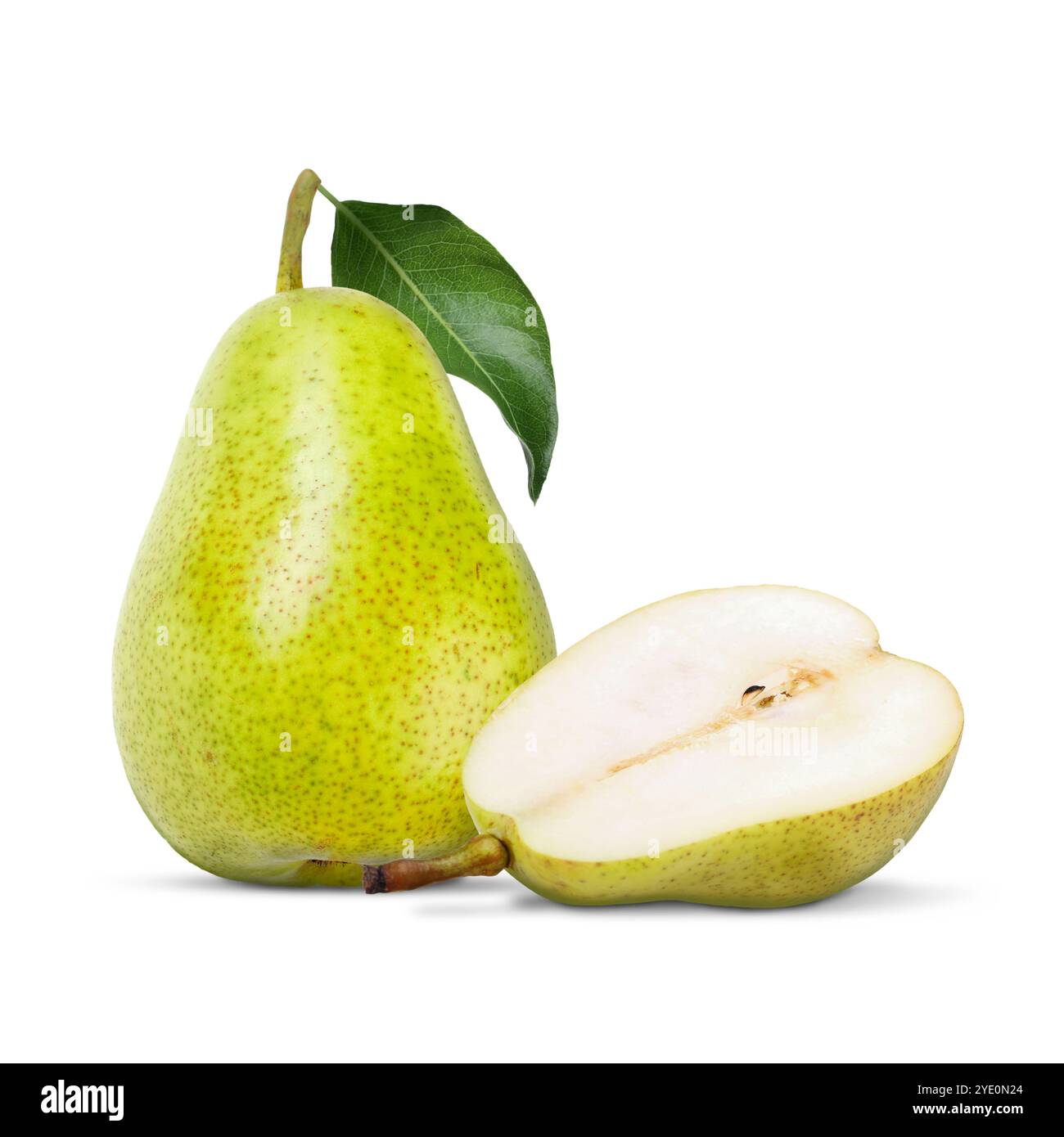 Fresh ripe green pears on white background Stock Photo - Alamy
