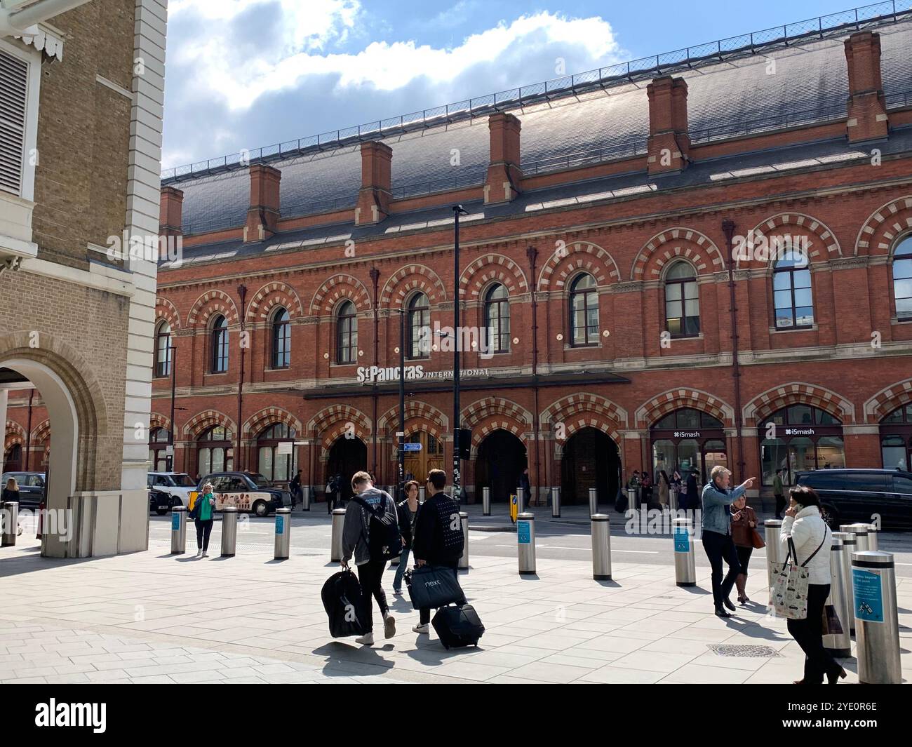 View of St Pancras Station, London from Kings Cross. Reopened in 2007 following extensive renovation. - Smartphone Captured Stock Image