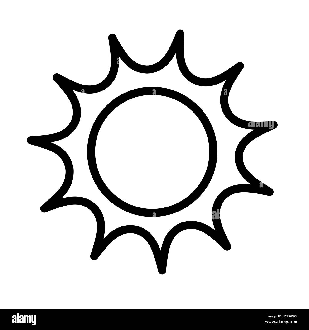 Sun line icon on white background vector Stock Vector Image & Art - Alamy