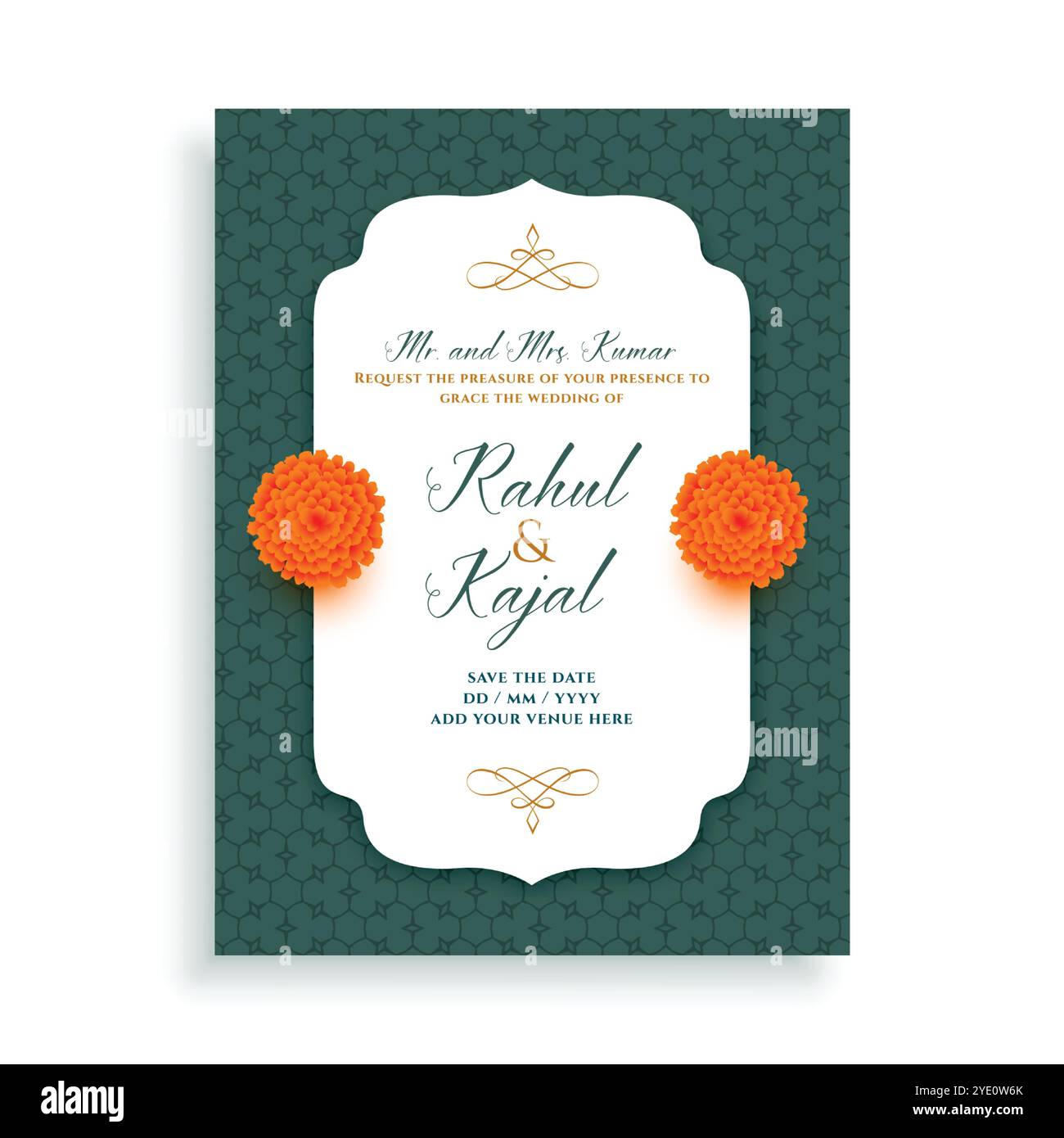 indian wedding invitation card lovely template design vector Stock ...