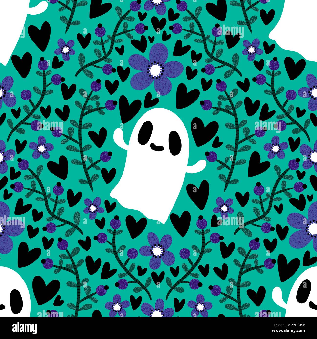 Halloween ghost seamless cartoon pattern for wrapping paper and fabrics ...