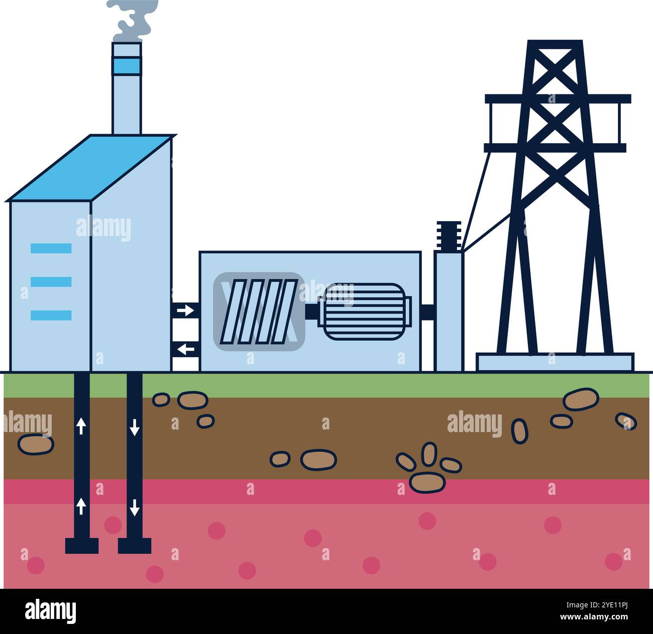 geothermal renewable energy power plant Stock Vector Image & Art - Alamy