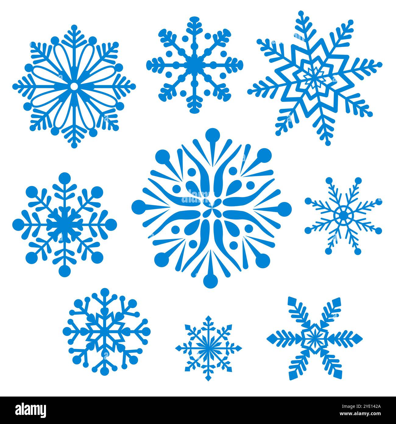 Snowflakes Collection vector isolated on white Stock Vector Image & Art ...