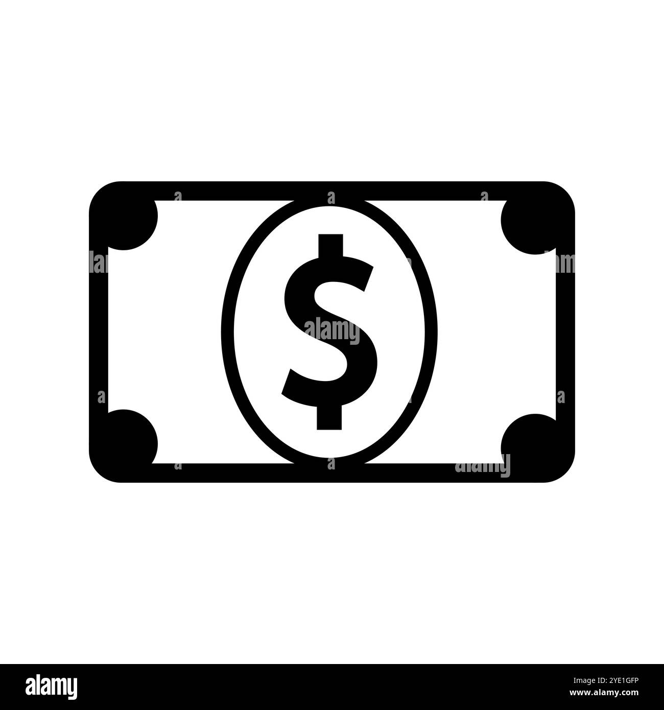 Dollar bill icon. Currency note symbol. Money illustration. Simple vector design. Stock Vector