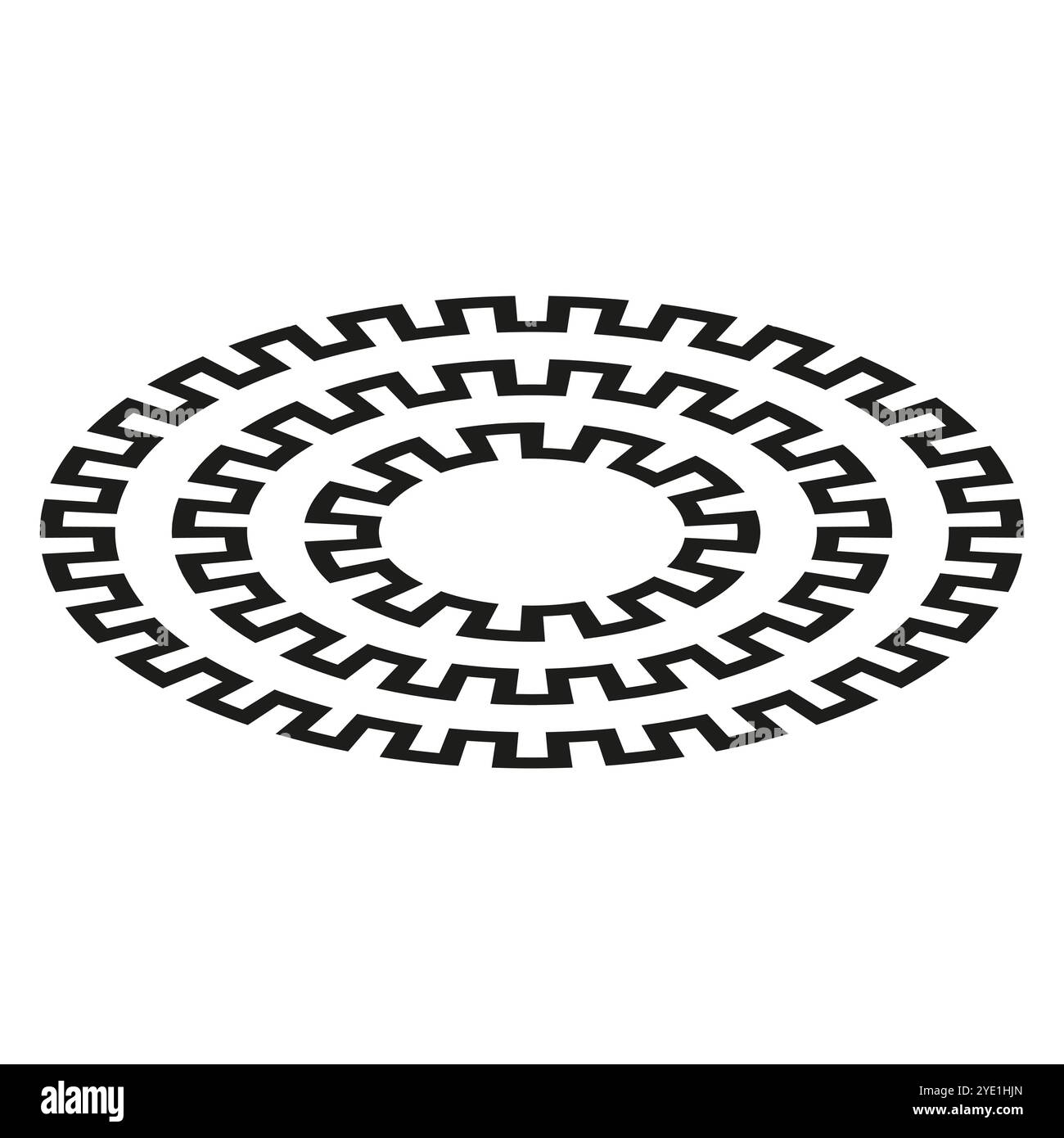 Maze icon. Circular vector shape. Geometric pattern symbol. Black abstract maze. Stock Vector