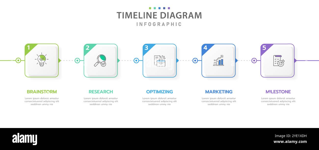Infographic template for business concept. 5 Steps Modern Timeline ...