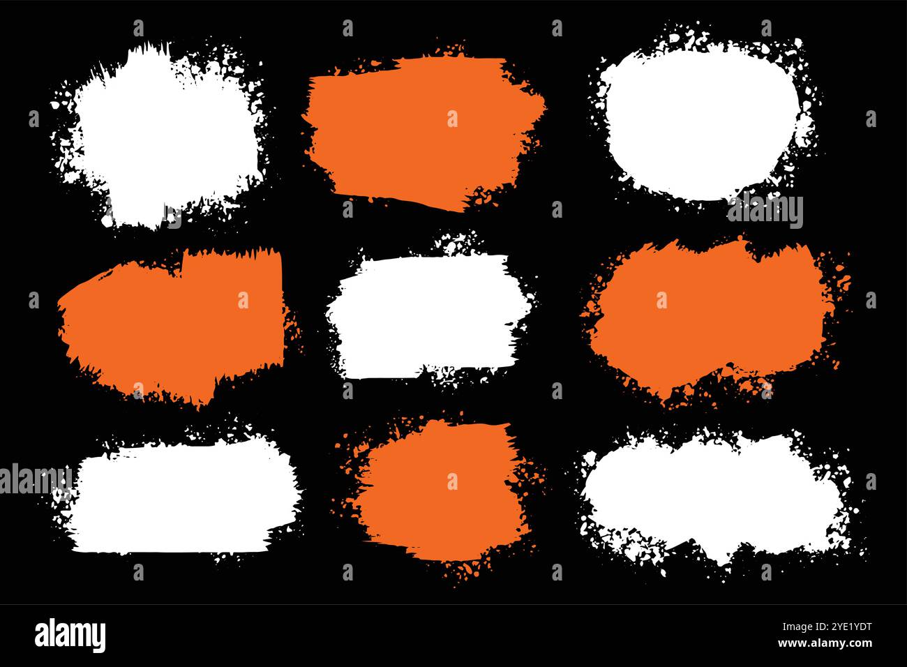 orange white grunge splatter texture set of nine Stock Vector Image ...