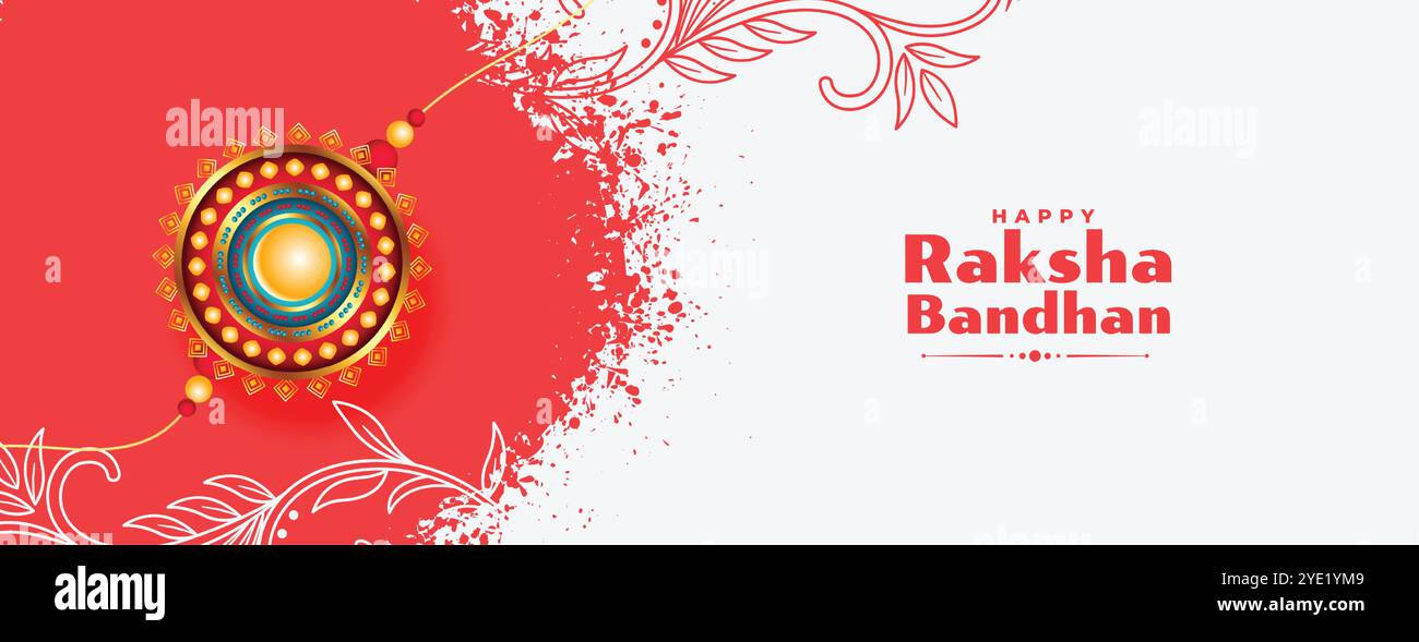 abstract happy raksha bandhan festival banner with rakhi design Stock ...