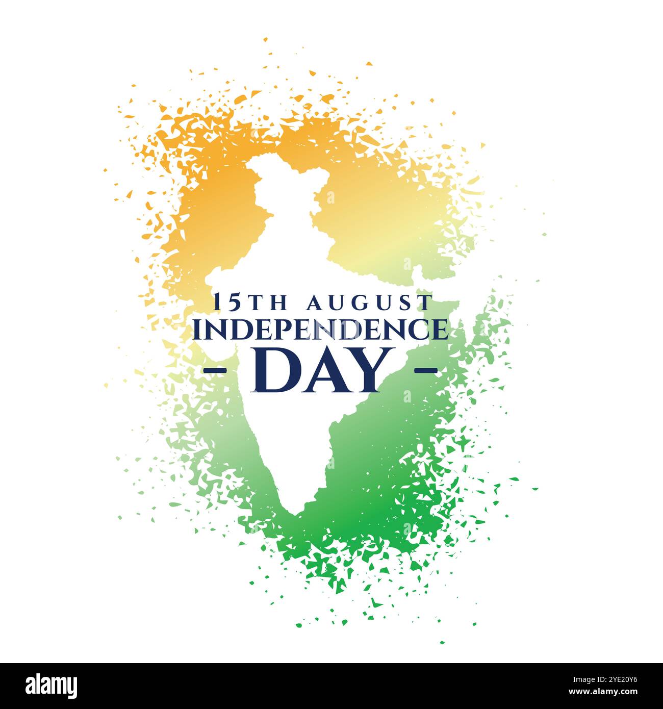 independence day of india card in tricolor splatter style Stock Vector ...