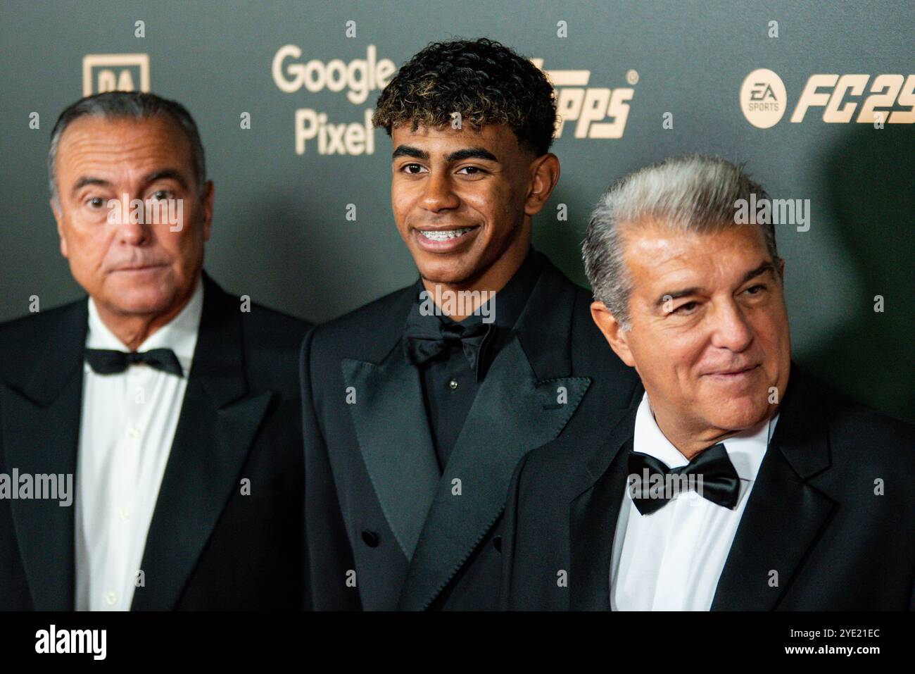 Lamine Yamal and Joan Laporta, President of FC Barcelona, during the