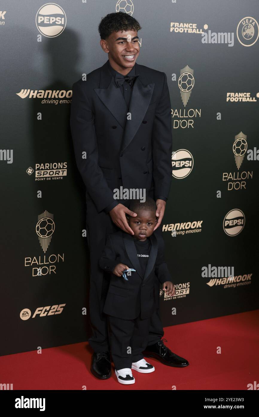 Lamine Yamal and his brother attend the 68th Ballon D'Or France