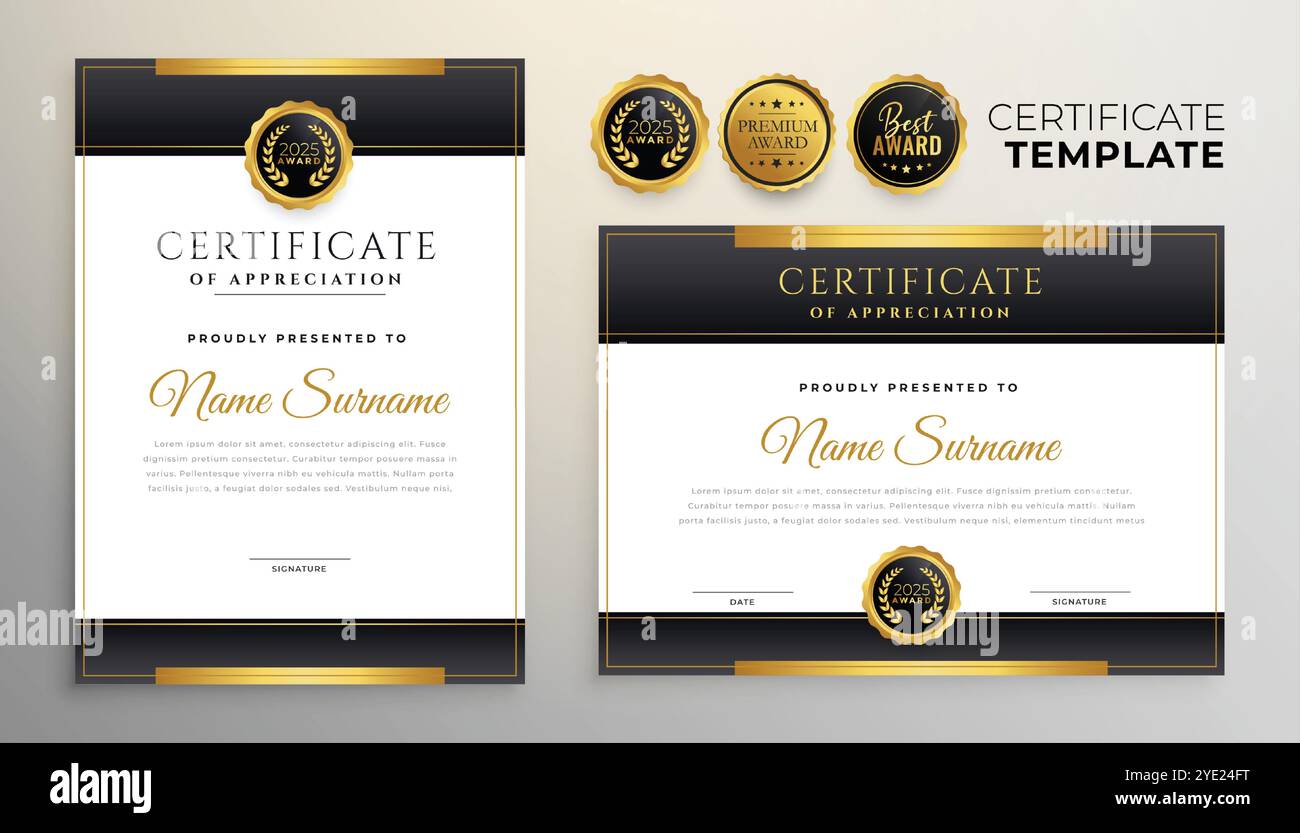 multipurpose business certificate template set of two vector Stock ...