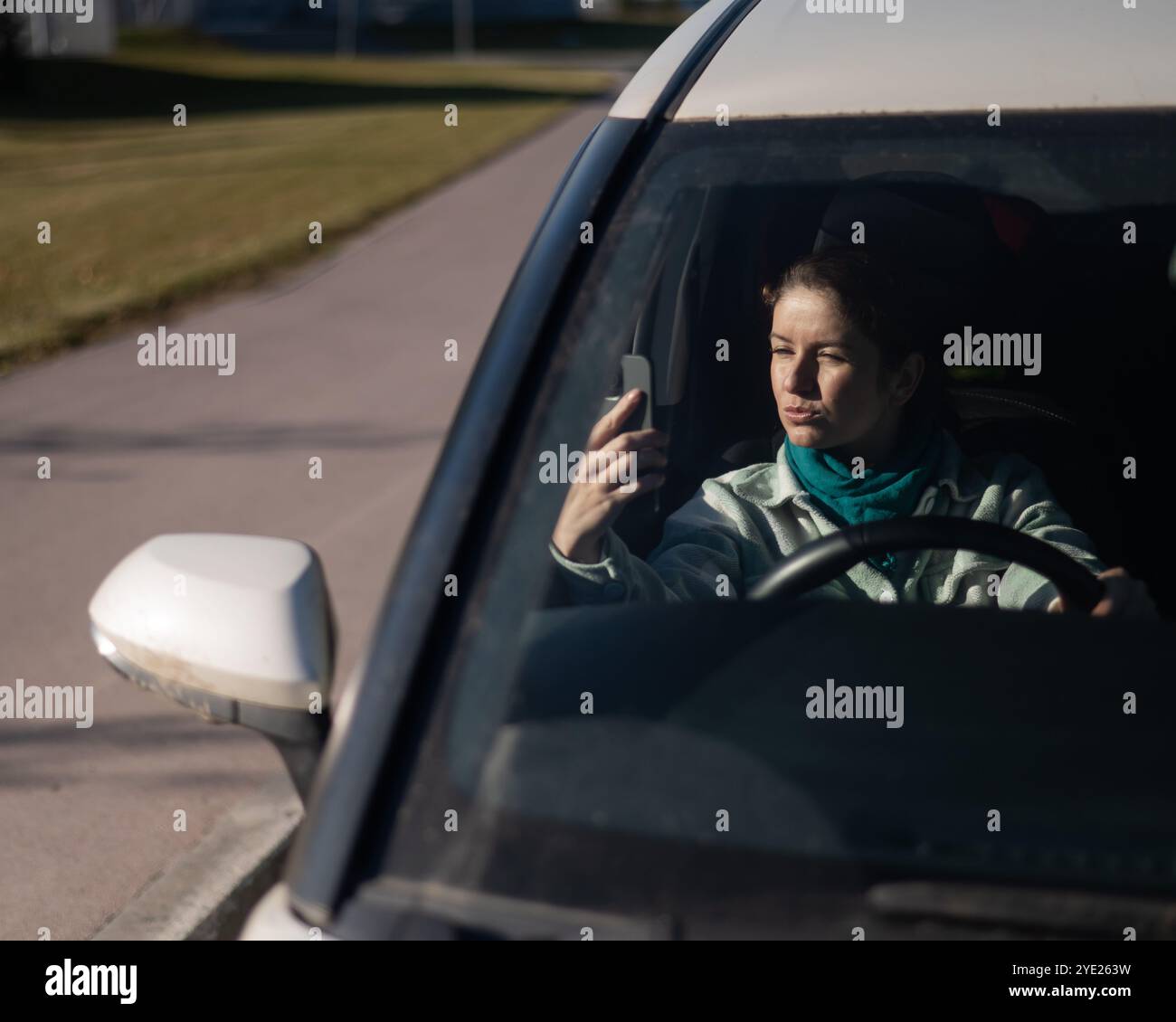 Girl behind steering wheel hi-res stock photography and images - Alamy