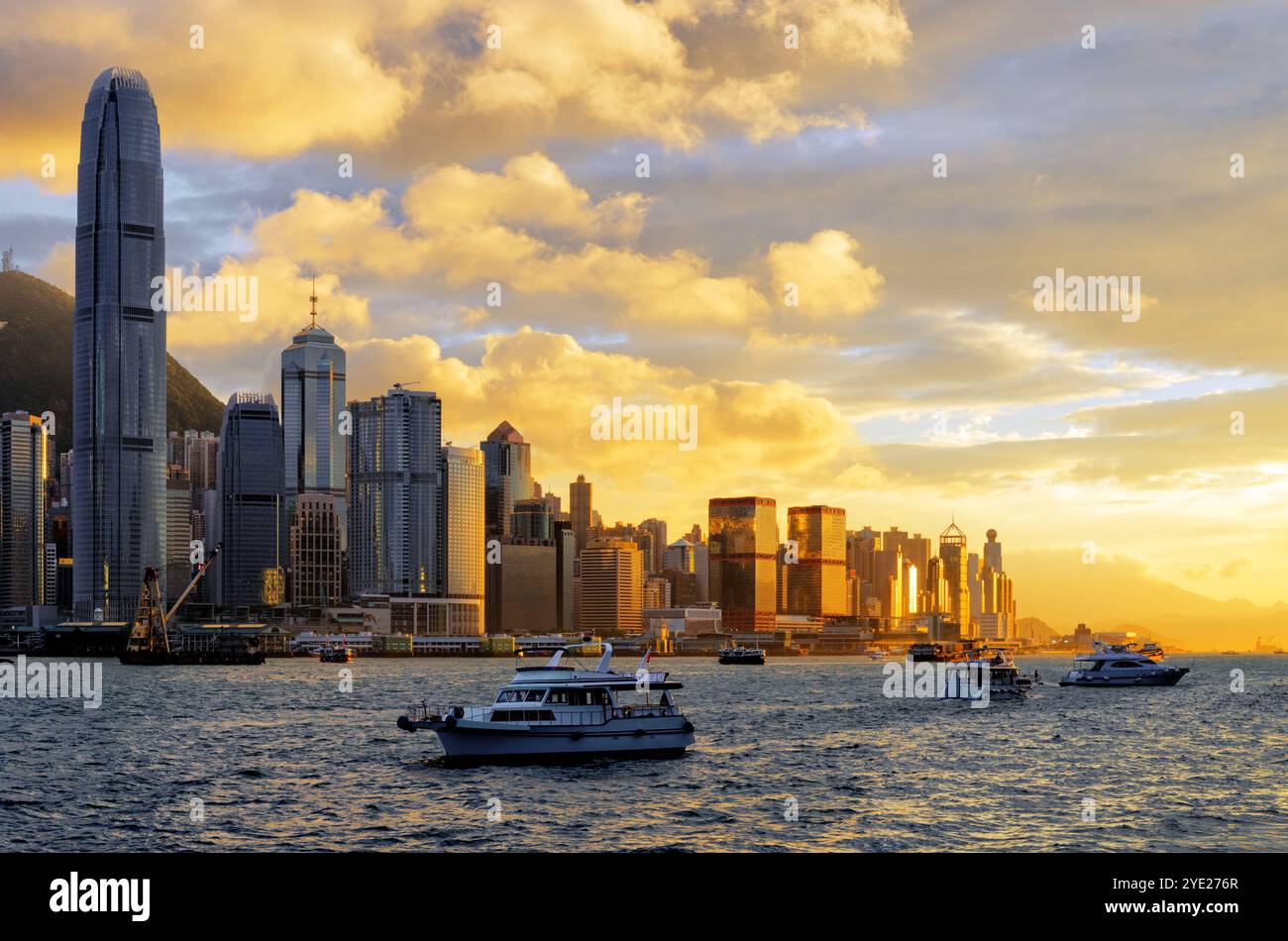 Skyline of Hong Kong at sunset Stock Photo - Alamy