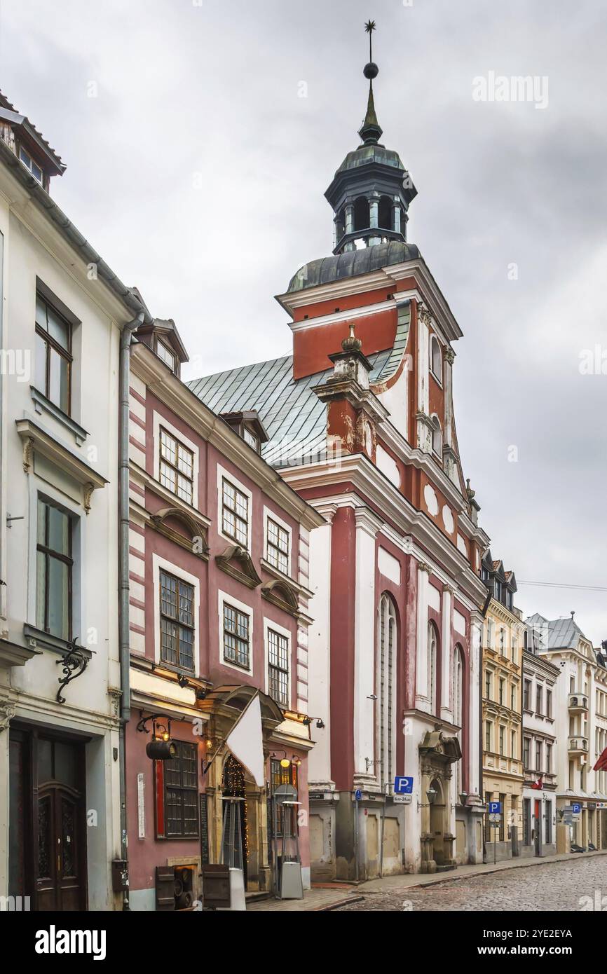 Street with historical houses in the old town of Riga, Latvia, Europe Stock Photo