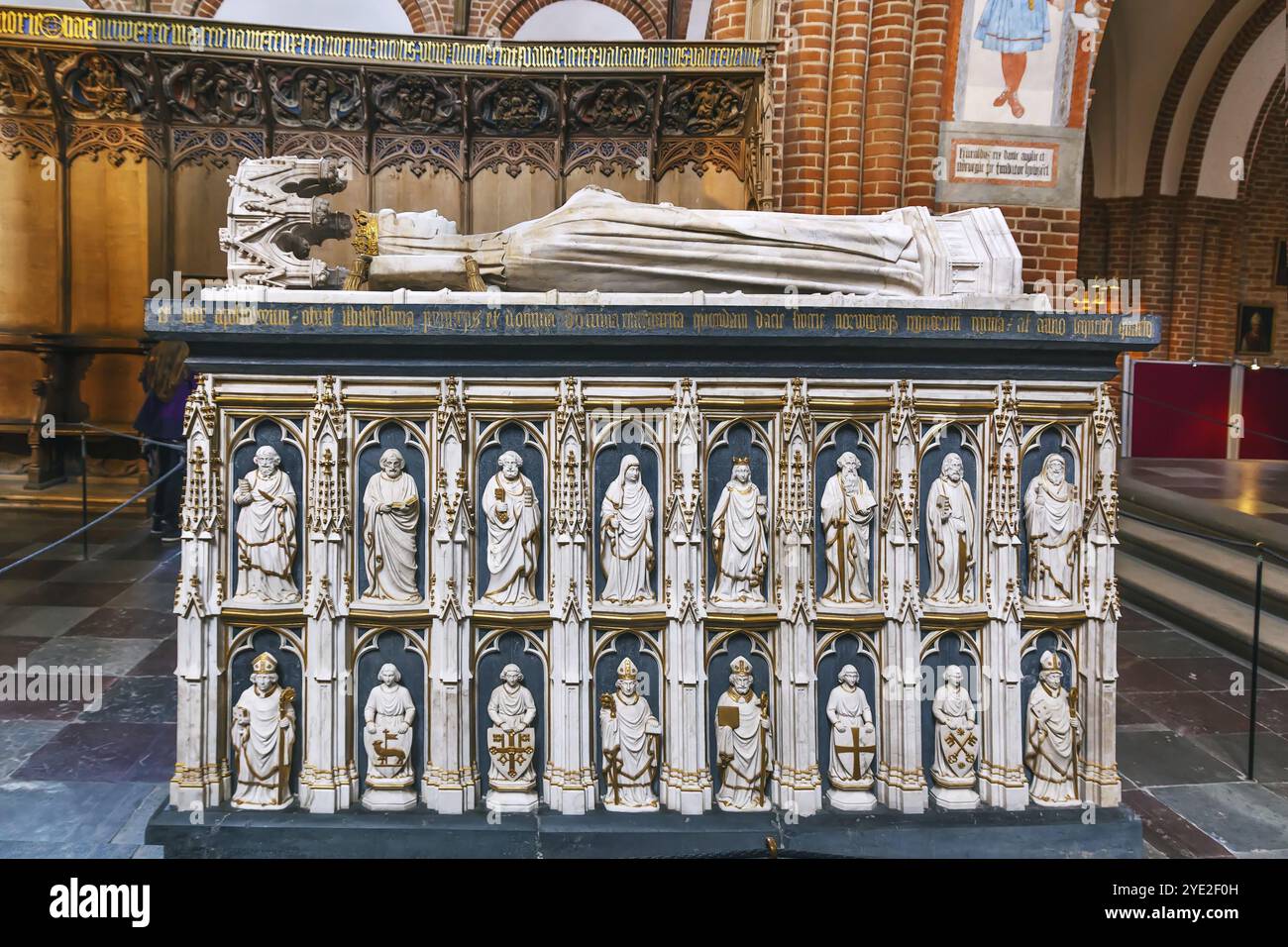 The sarcophagus of Margrethe I in Roskilde Cathedral, Denmark, Europe