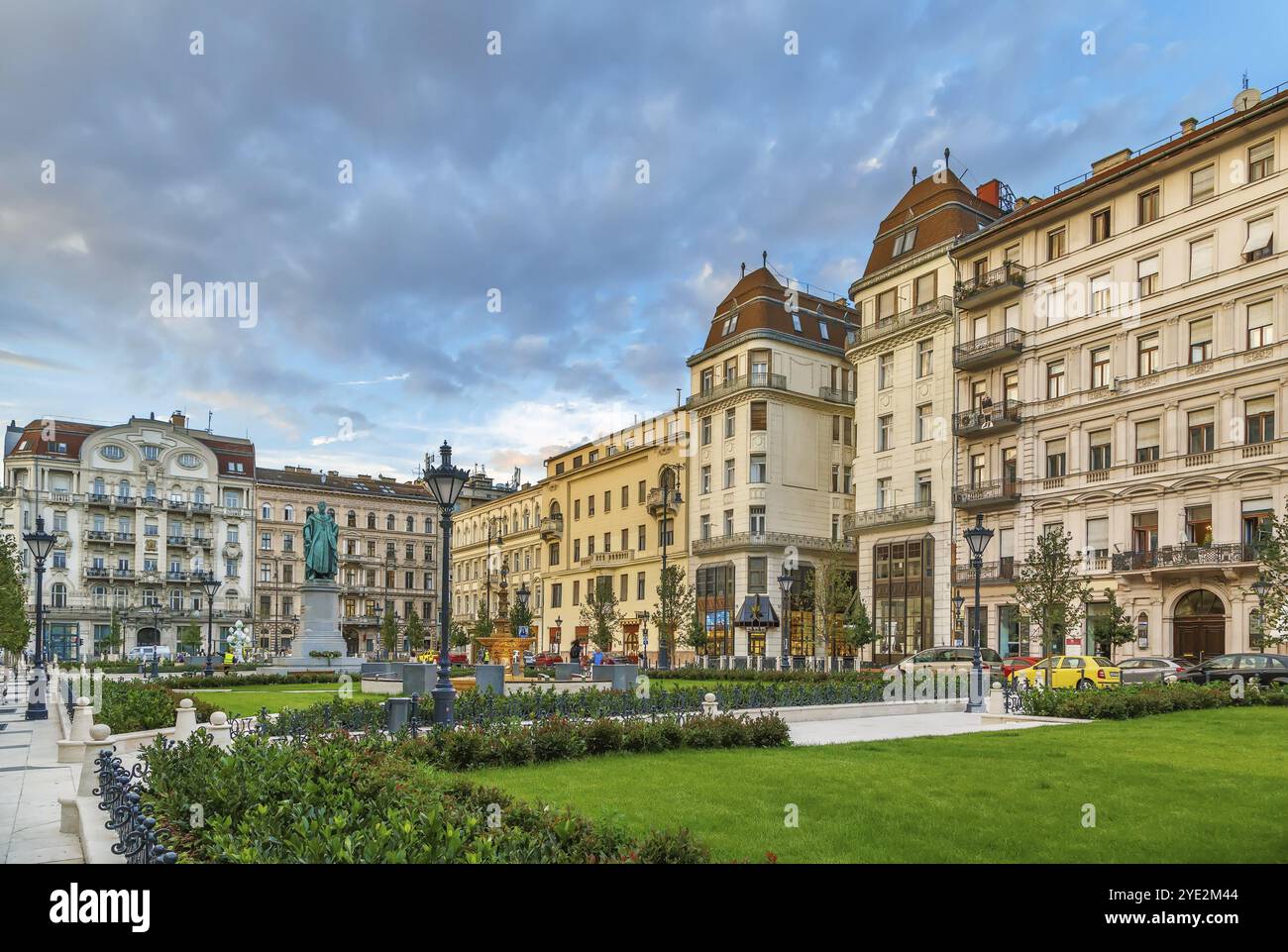 View of Jozsef Nador Square in Budapest downtown, Hungary, Europe Stock Photo