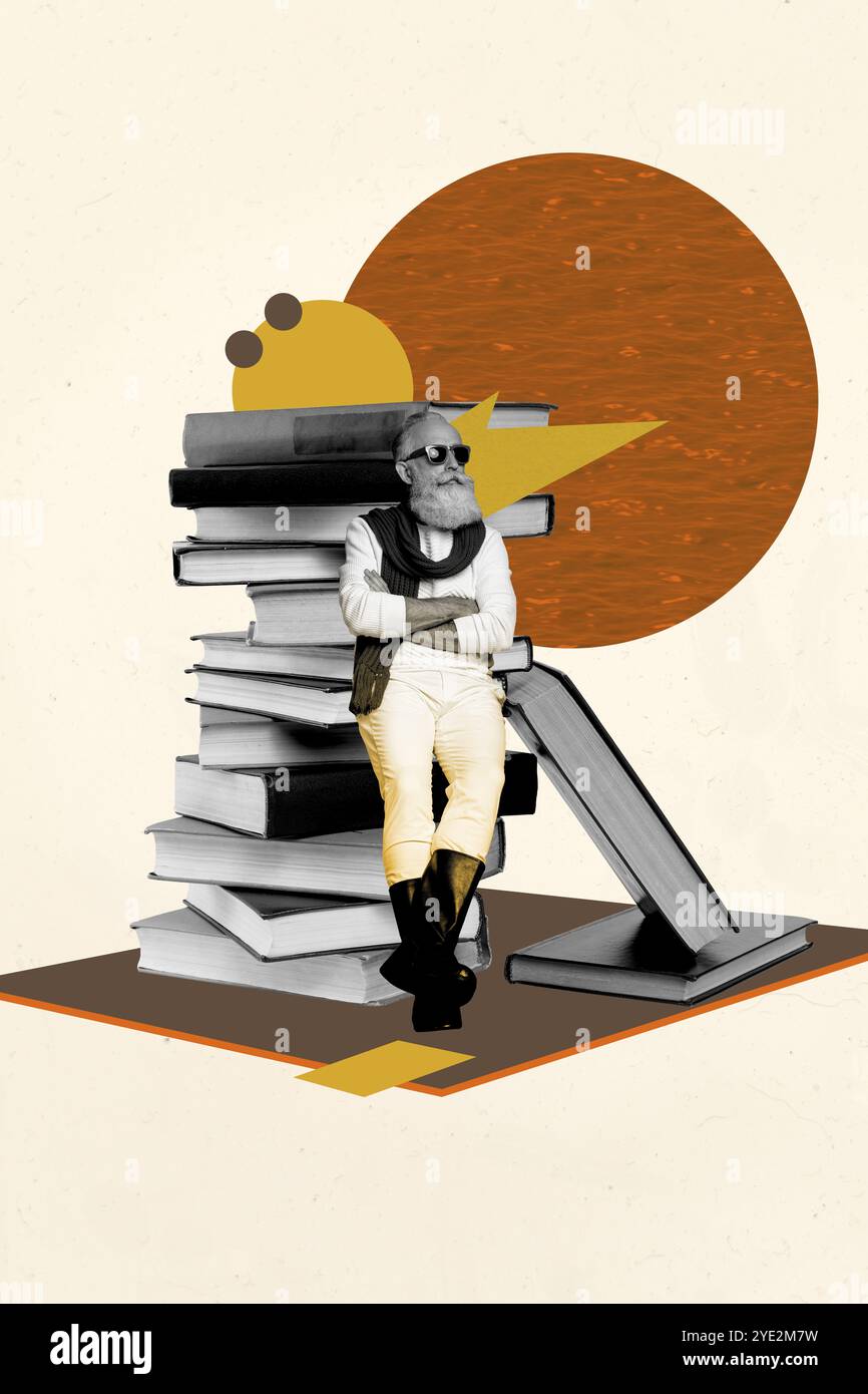 Composite trend artwork 3D sketch image collage of copyspace education ...