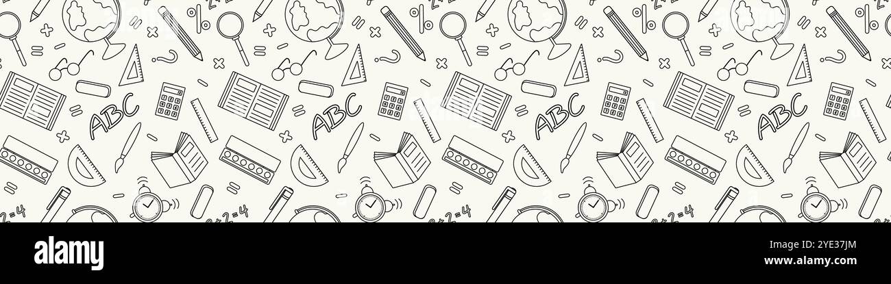 Seamless Pattern School Supplies ,Vector Stock Vector Image & Art - Alamy