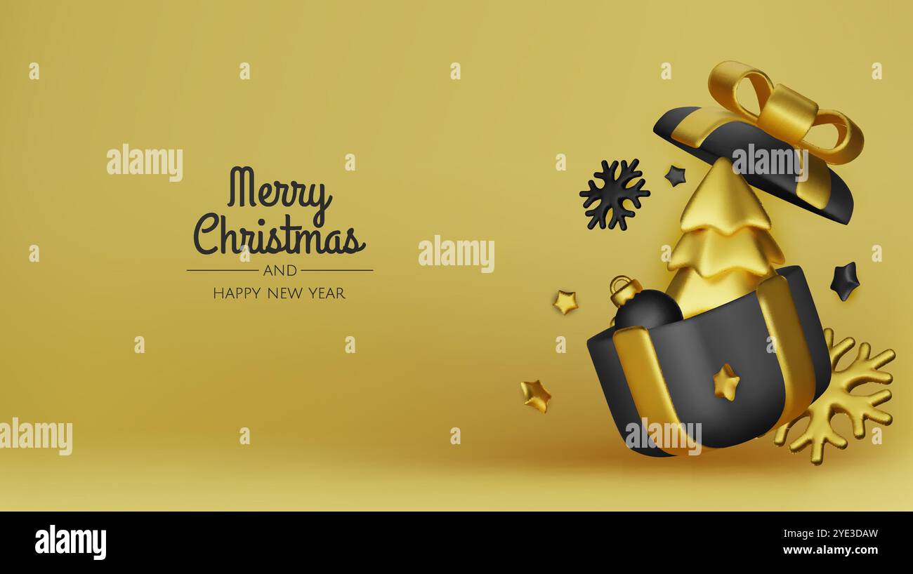 Happy New Year and Merry Christmas. Christmas holiday background with ...