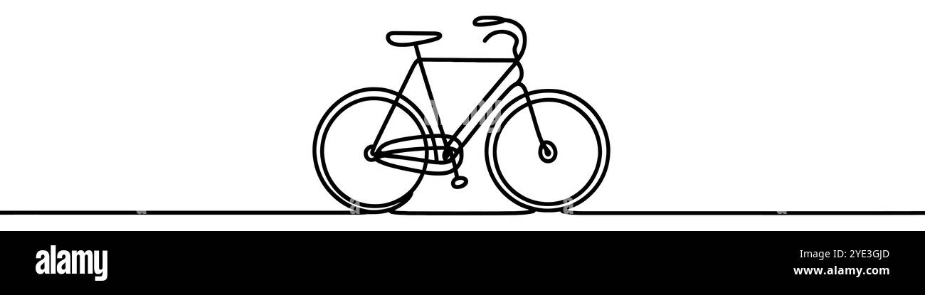 Minimalist vector illustration depicting a bicycle with a continuous line Stock Vector