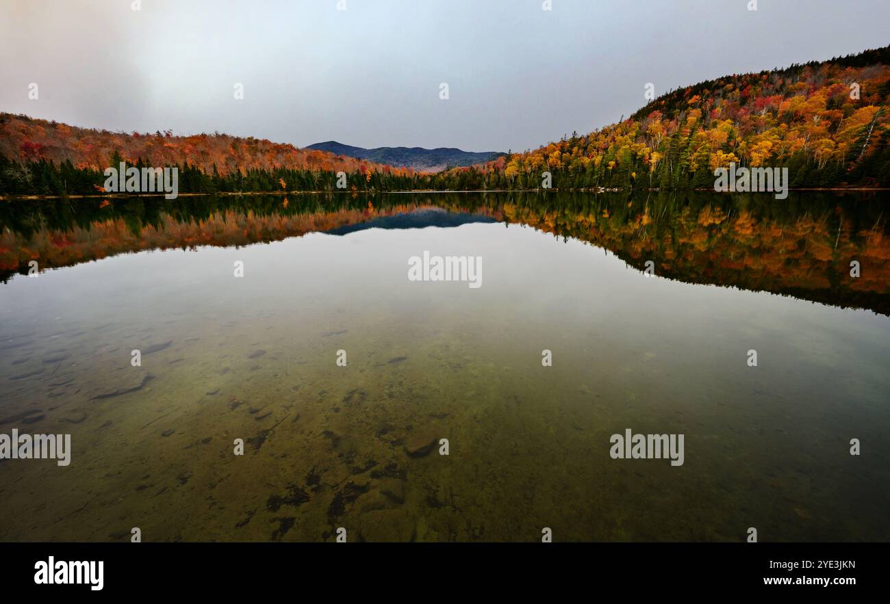 Heart lake in the Adirondacks high peaks region in Autumn, Upstate New York, United States Stock Photo